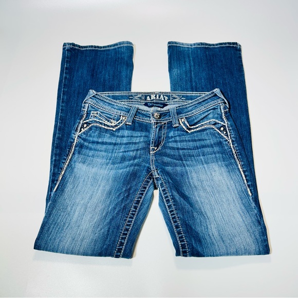 Ariat jeans Low Rise Boot cut jeans medium wash stretchy women Size 26 - Picture 2 of 12